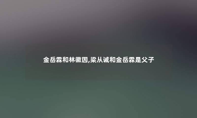 金岳霖和林徽因,梁从诫和金岳霖是父子 金岳霖和林徽因,梁从诫和金岳霖是父子