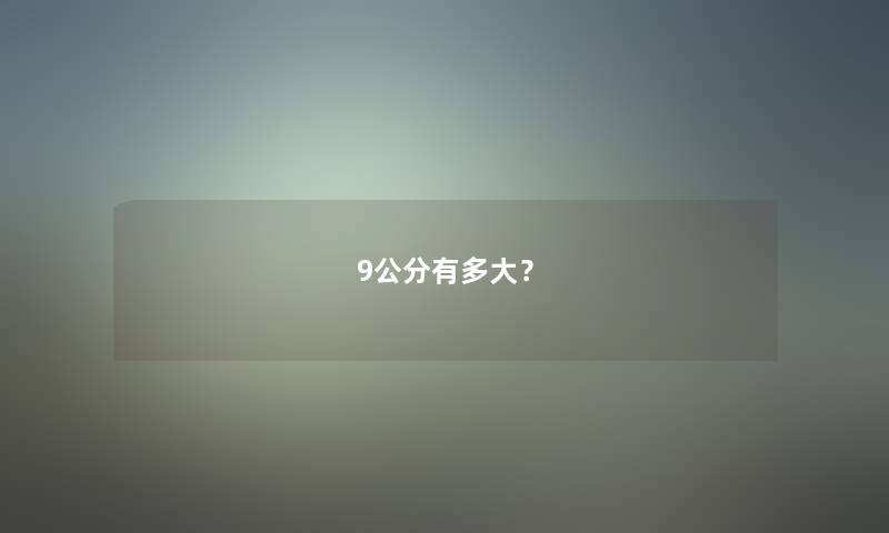 9公分有多大？