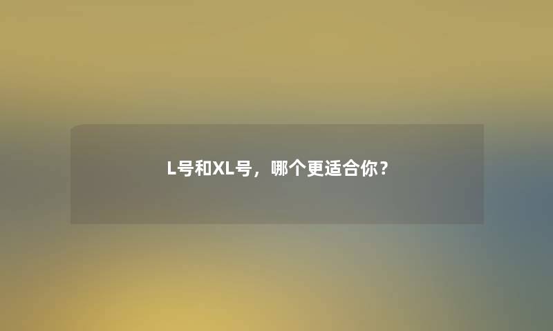 L号和XL号，哪个更适合你？