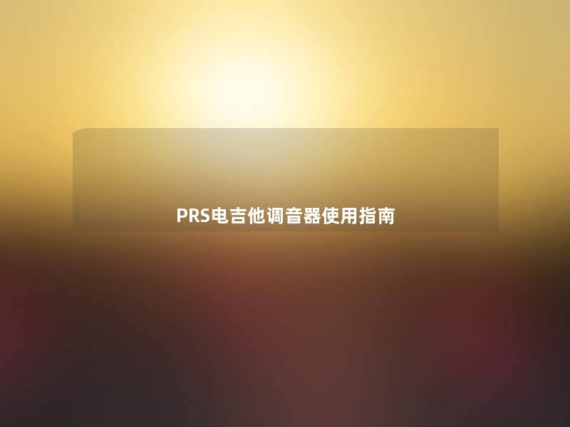 PRS电吉他调音器使用指南