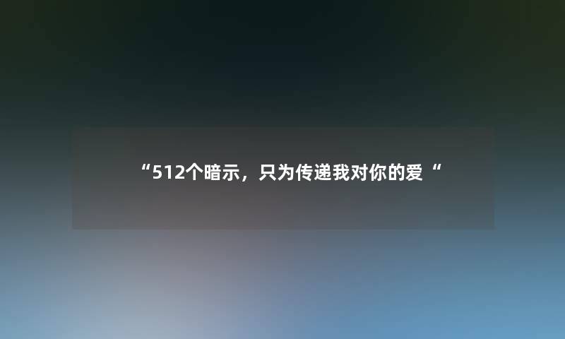 “512个暗示,只为传递我对你的爱“ “512个暗示,只为传递我对你的爱“