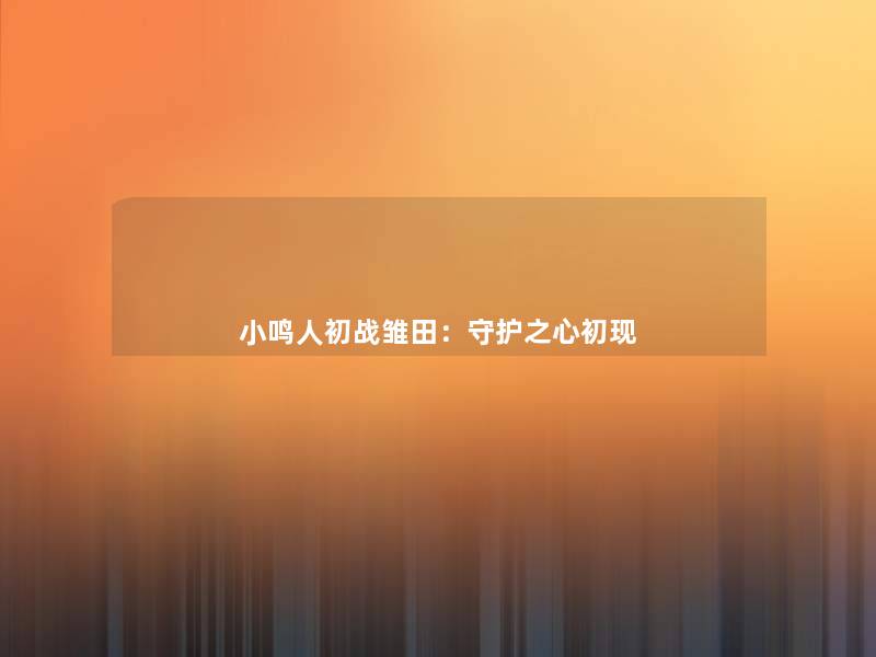 小鸣人初战雏田:守护之心初现 小鸣人初战雏田:守护之心初现