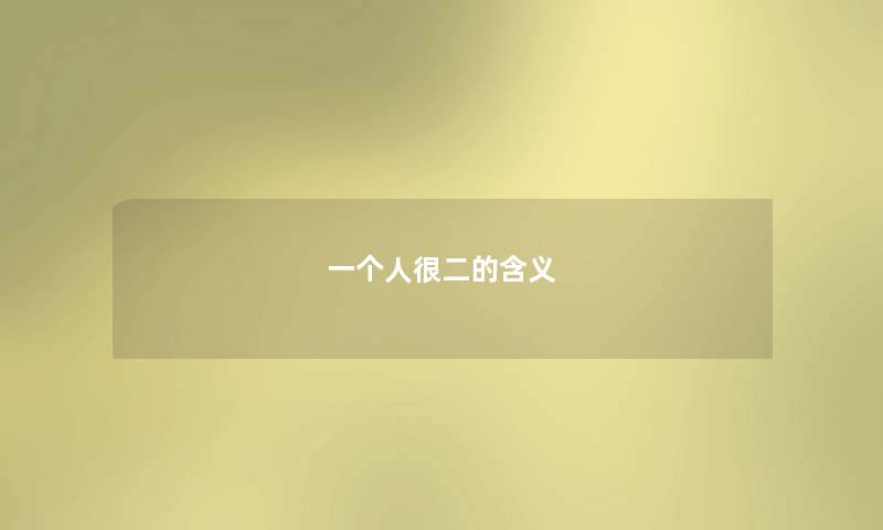 一个人很二的含义