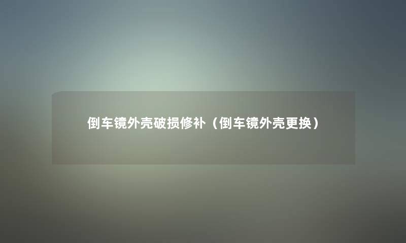 倒车镜外壳破损修补(倒车镜外壳更换) 倒车镜外壳破损修补(倒车镜外壳更换)