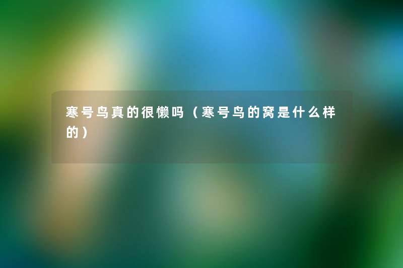 寒号鸟真的很懒吗(寒号鸟的窝是什么样的) 寒号鸟真的很懒吗(寒号鸟的窝是什么样的)
