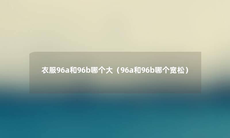 衣服96a和96b哪个大（96a和96b哪个宽松）