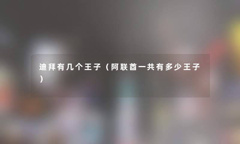 迪拜有几个王子(阿联酋一共有多少王子) 迪拜有几个王子(阿联酋一共有多少王子)
