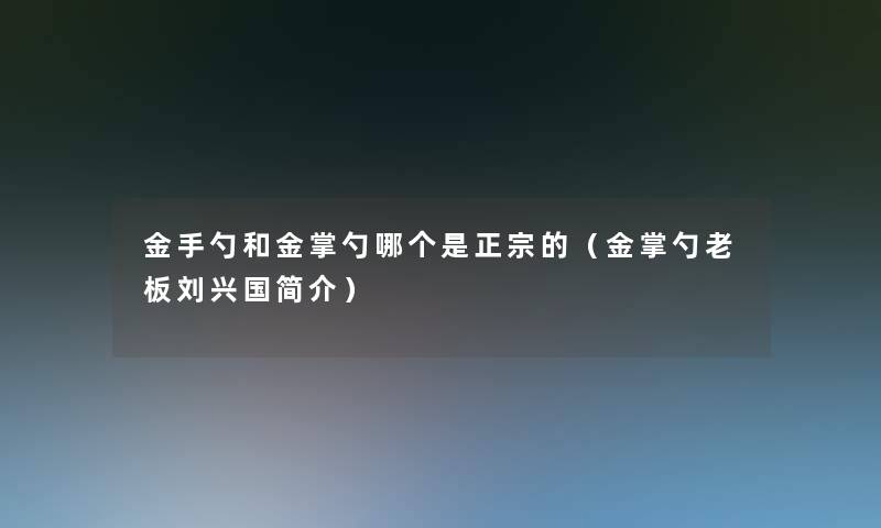 金手勺和金掌勺哪个是正宗的（金掌勺老板刘兴国简介）