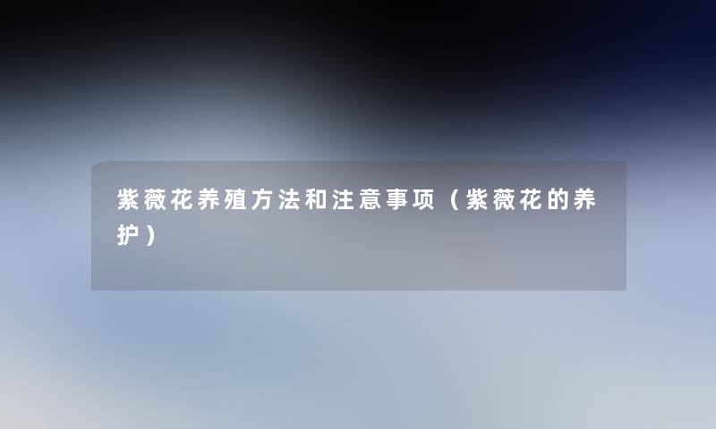 紫薇花养殖方法和注意事项（紫薇花的养护）