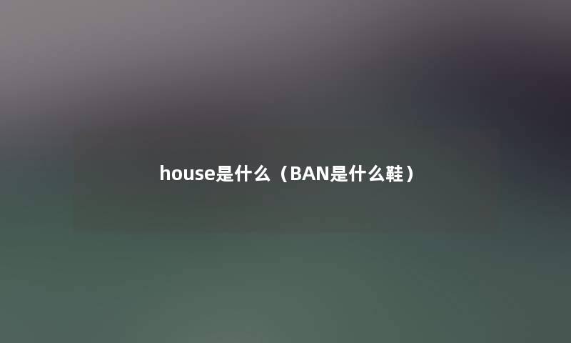 house是什么（BAN是什么鞋）