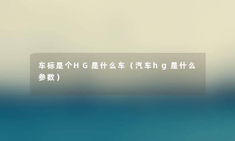 车标是个HG是什么车（汽车hg是什么参数）