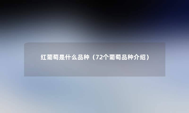 红葡萄是什么品种(72个葡萄品种介绍) 红葡萄是什么品种(72个葡萄品种介绍)