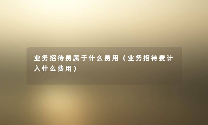 业务招待费属于什么费用(业务招待费计入什么费用) 业务招待费属于什么费用(业务招待费计入什么费用)