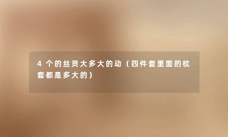 4个的丝贡大多大的动(四件套里面的枕套都是多大的) 4个的丝贡大多大的动(四件套里面的枕套都是多大的)