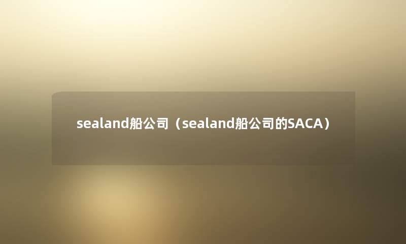 sealand船公司（sealand船公司的SACA）