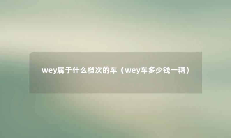 wey属于什么档次的车(wey车多少钱一辆) wey属于什么档次的车(wey车多少钱一辆)