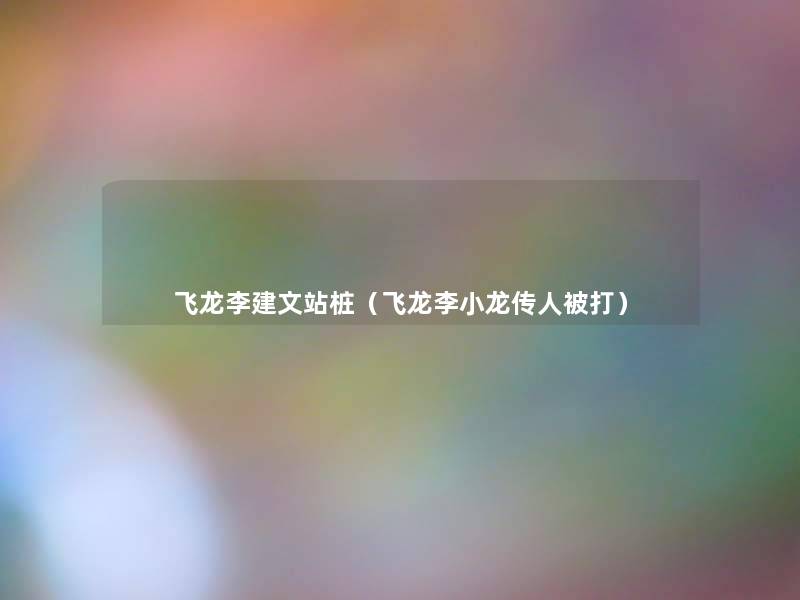 飞龙李建文站桩(飞龙李小龙传人被打) 飞龙李建文站桩(飞龙李小龙传人被打)