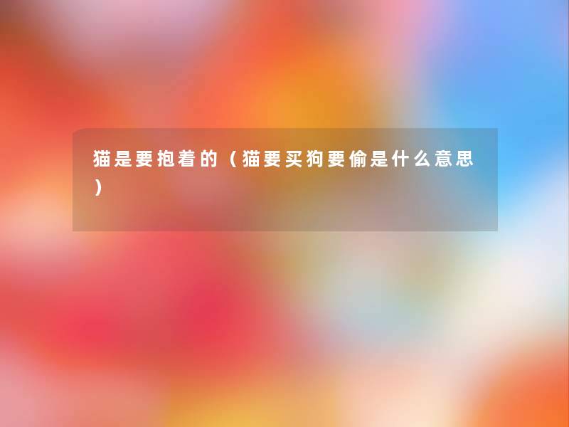 猫是要抱着的(猫要买狗要偷是什么意思) 猫是要抱着的(猫要买狗要偷是什么意思)