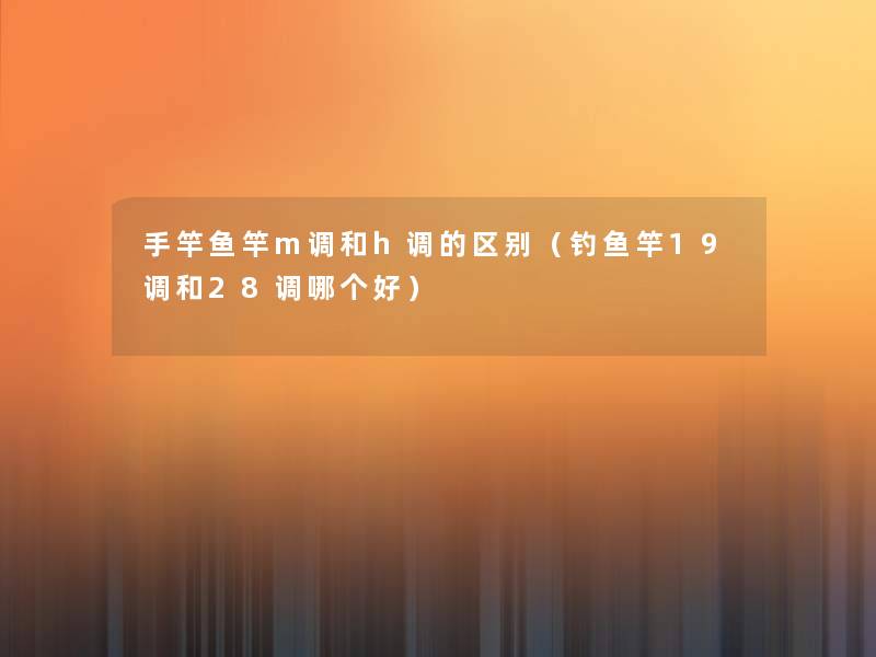 手竿鱼竿m调和h调的区别（钓鱼竿19调和28调哪个好）