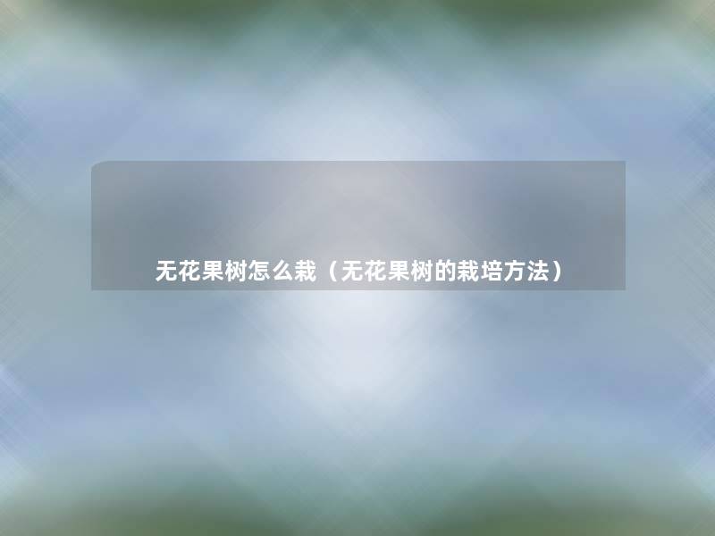 无花果树怎么栽(无花果树的栽培方法) 无花果树怎么栽(无花果树的栽培方法)
