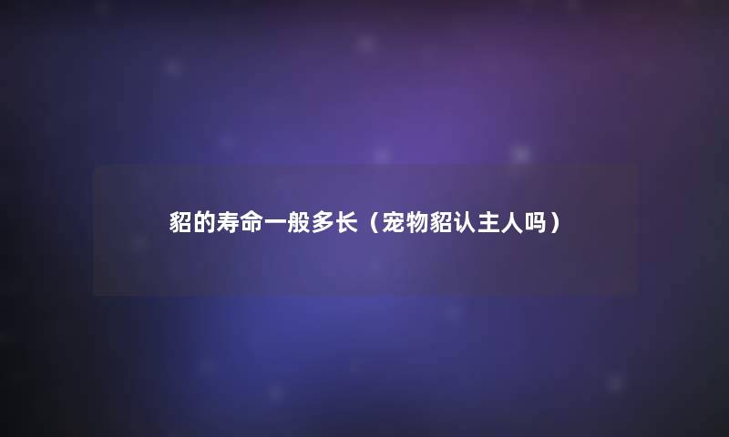 貂的寿命一般多长(宠物貂认主人吗) 貂的寿命一般多长(宠物貂认主人吗)