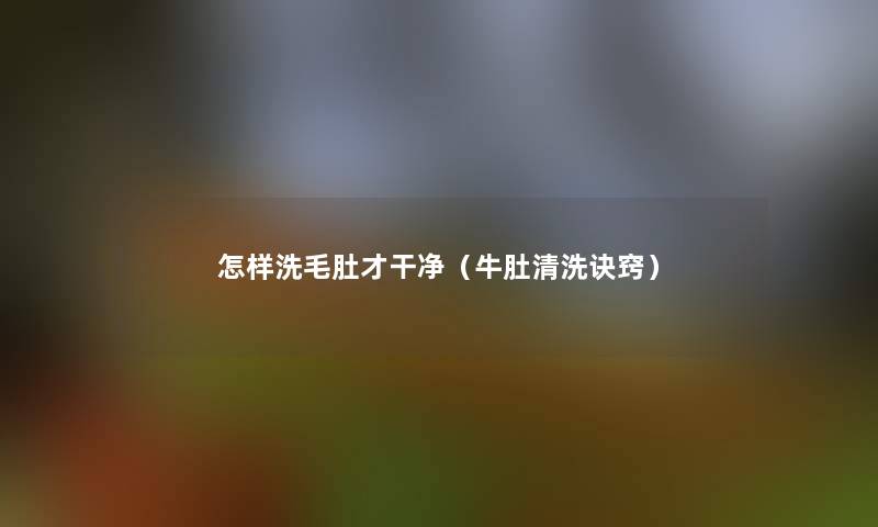 怎样洗毛肚才干净(牛肚清洗诀窍) 怎样洗毛肚才干净(牛肚清洗诀窍)