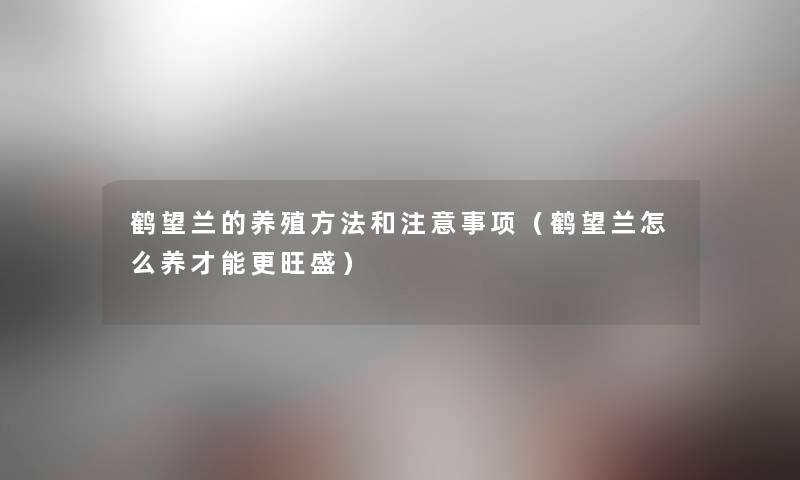 鹤望兰的养殖方法和事项(鹤望兰怎么养才能更旺盛) 鹤望兰的养殖方法和事项(鹤望兰怎么养才能更旺盛)