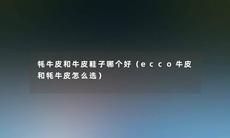 牦牛皮和牛皮鞋子哪个好(ecco牛皮和牦牛皮怎么选) 牦牛皮和牛皮鞋子哪个好(ecco牛皮和牦牛皮怎么选)