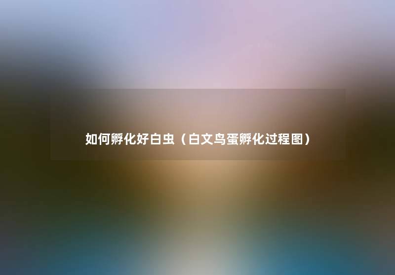 如何孵化好白虫(白文鸟蛋孵化过程图) 如何孵化好白虫(白文鸟蛋孵化过程图)