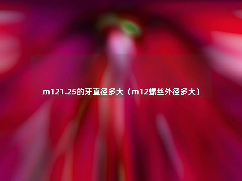 m121.25的牙直径多大(m12螺丝外径多大) m121.25的牙直径多大(m12螺丝外径多大)