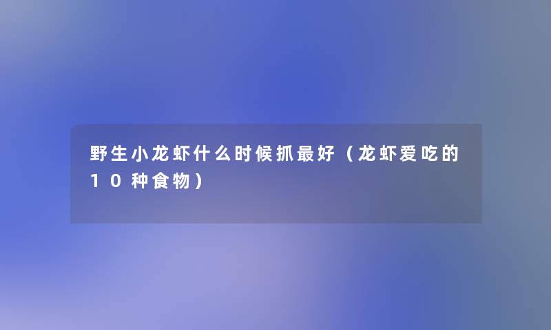 野生小龙虾什么时候抓好(龙虾爱吃的10种食物) 野生小龙虾什么时候抓好(龙虾爱吃的10种食物)
