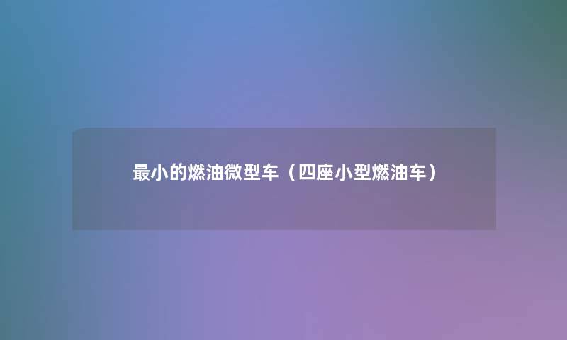 小的燃油微型车(四座小型燃油车) 小的燃油微型车(四座小型燃油车)
