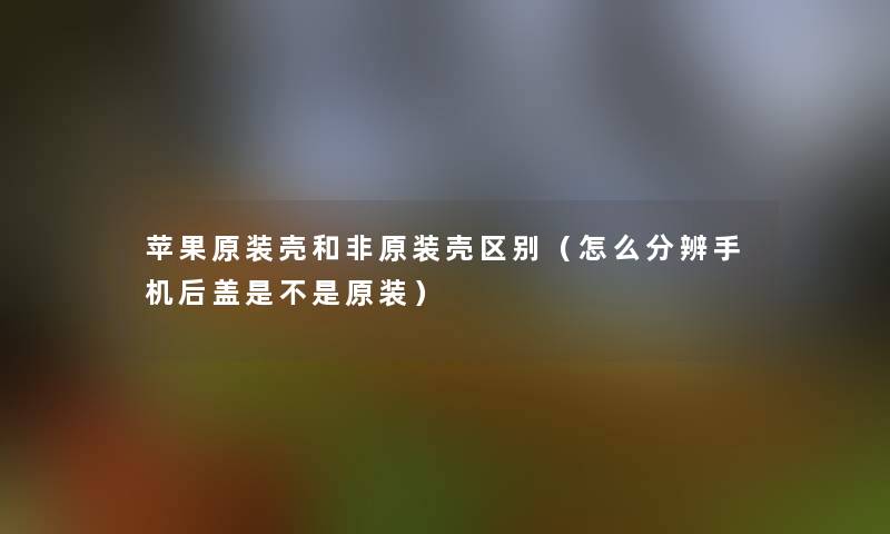 苹果原装壳和非原装壳区别(怎么分辨手机后盖是不是原装) 苹果原装壳和非原装壳区别(怎么分辨手机后盖是不是原装)